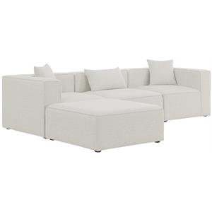 Meridian Furniture Cube Cream Durable Linen Modular Sectional