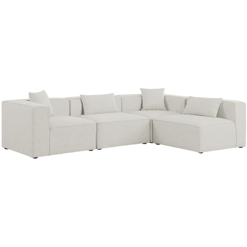 Meridian Furniture Cube Cream Durable Linen Modular Sectional