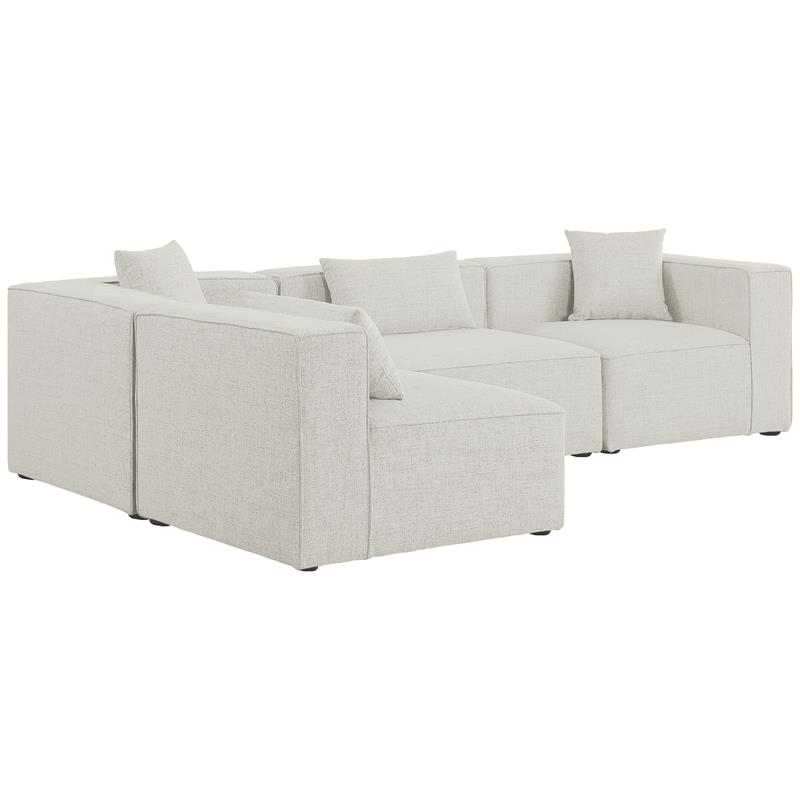 Meridian Furniture Cube Cream Durable Linen Modular Sectional
