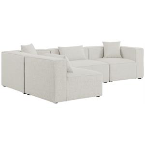Meridian Furniture Cube Cream Durable Linen Modular Sectional