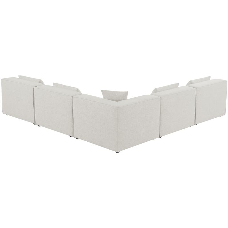 Meridian Furniture Cube Cream Durable Linen Modular Sectional