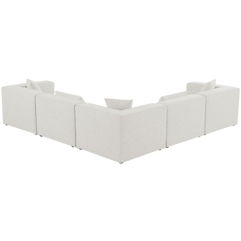 Meridian Furniture Cube Cream Durable Linen Modular Sectional