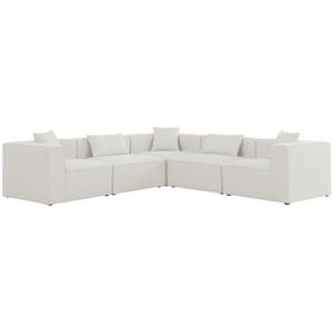 Meridian Furniture Cube Cream Durable Linen Modular Sectional