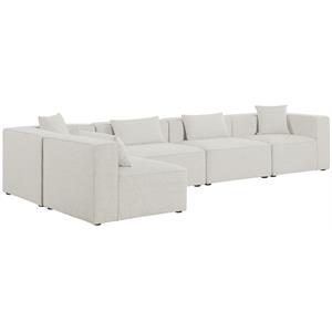 Meridian Furniture Cube Cream Durable Linen Modular Sectional