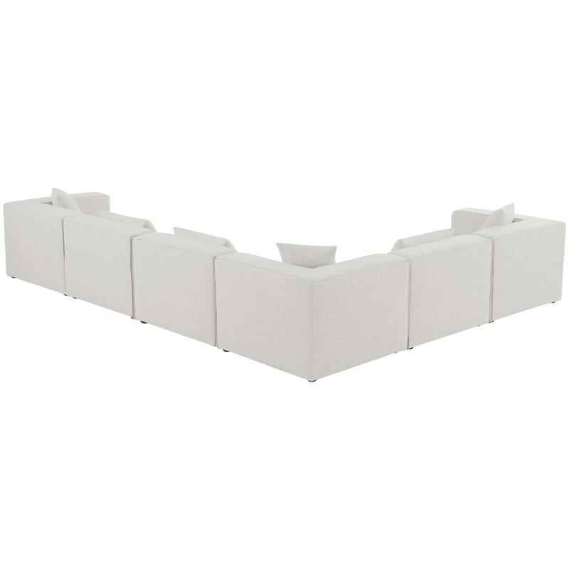 Meridian Furniture Cube Cream Durable Linen Modular Sectional