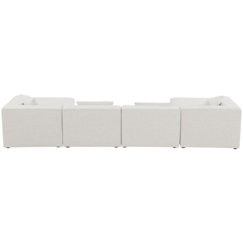 Meridian Furniture Cube Cream Durable Linen Modular Sectional