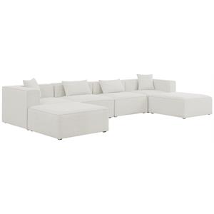 Meridian Furniture Cube Cream Durable Linen Modular Sectional