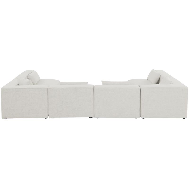 Meridian Furniture Cube Cream Durable Linen Modular Sectional