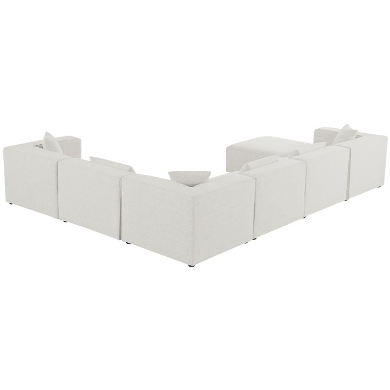 Meridian Furniture Cube Cream Durable Linen Modular Sectional