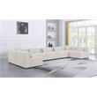Meridian Furniture Cube Cream Durable Linen Modular Sectional