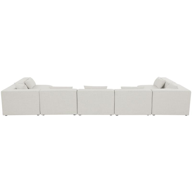 Meridian Furniture Cube Cream Durable Linen Modular Sectional