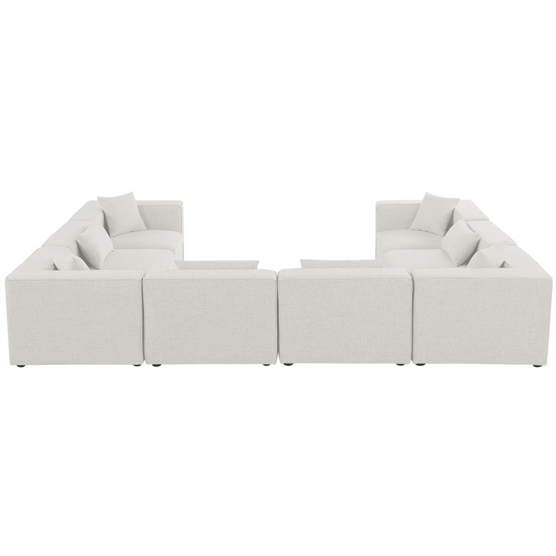 Meridian Furniture Cube Cream Durable Linen Modular Sectional