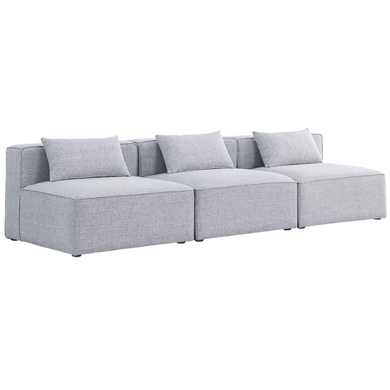 Meridian Furniture Cube Grey Durable Linen Modular Sofa