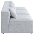 Meridian Furniture Cube Grey Durable Linen Modular Sofa