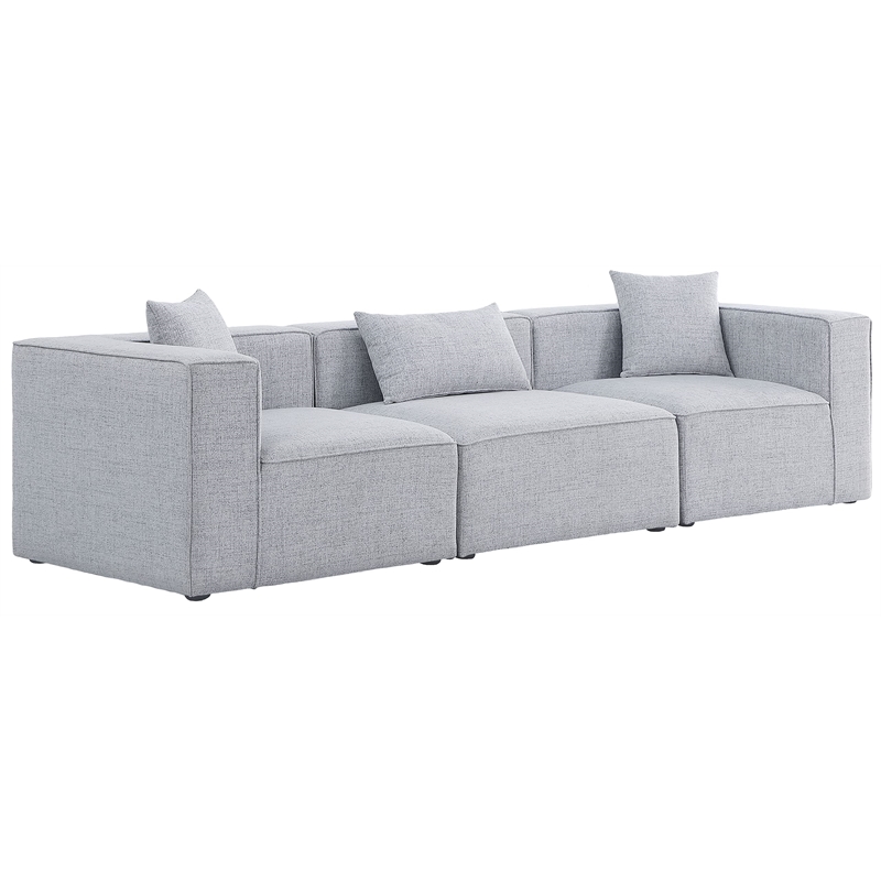 Meridian Furniture Cube Grey Durable Linen Modular Sofa