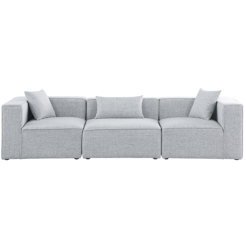 Meridian Furniture Cube Grey Durable Linen Modular Sofa
