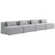 Meridian Furniture Cube Grey Durable Linen Modular Sofa