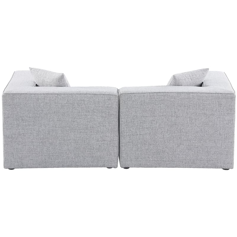 Meridian Furniture Cube Grey Durable Linen Modular Sofa