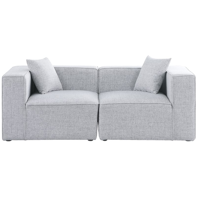 Meridian Furniture Cube Grey Durable Linen Modular Sofa