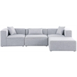 Meridian Furniture Cube Grey Durable Linen Modular Sectional