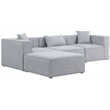Meridian Furniture Cube Grey Durable Linen Modular Sectional