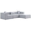 Meridian Furniture Cube Grey Durable Linen Modular Sectional