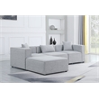 Meridian Furniture Cube Grey Durable Linen Modular Sectional