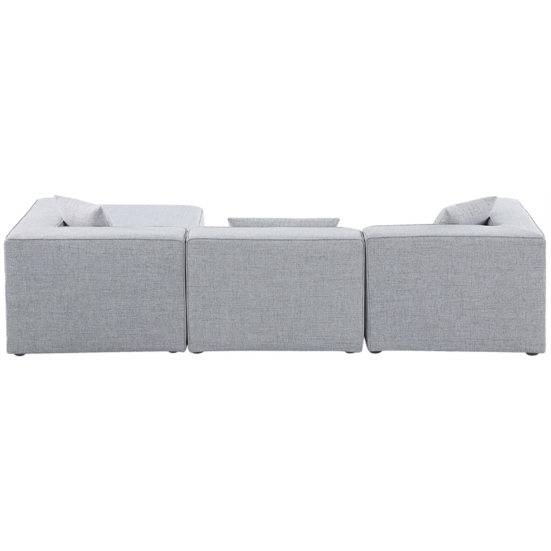 Meridian Furniture Cube Grey Durable Linen Modular Sectional
