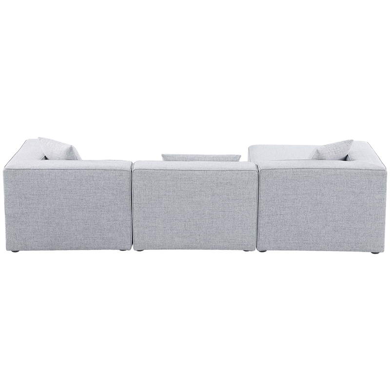 Meridian Furniture Cube Grey Durable Linen Modular Sectional