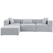 Meridian Furniture Cube Grey Durable Linen Modular Sectional