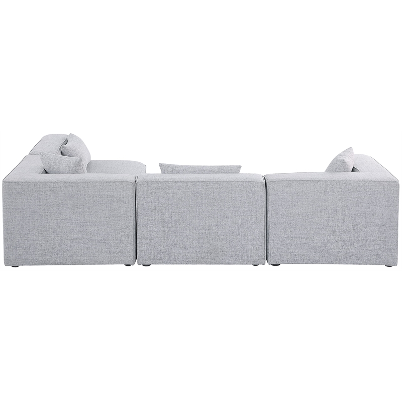 Meridian Furniture Cube Grey Durable Linen Modular Sectional