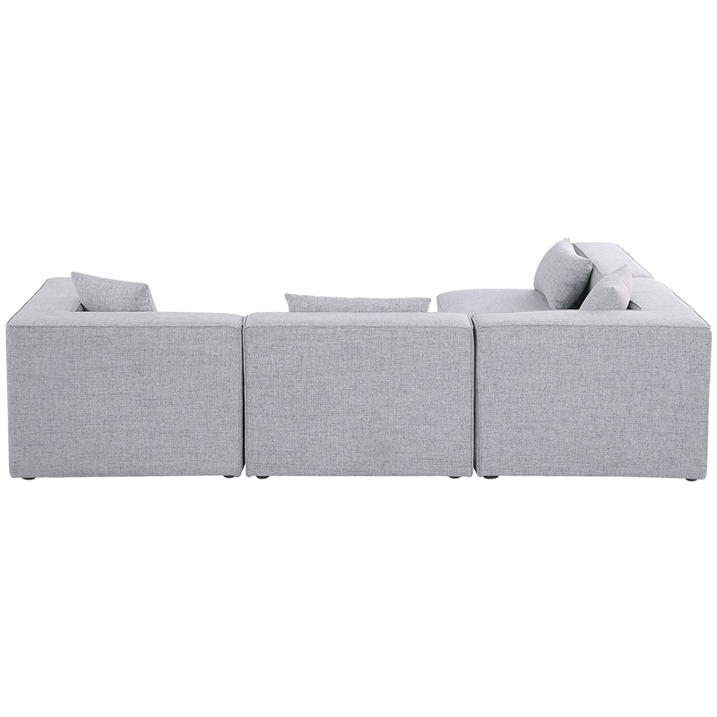 Meridian Furniture Cube Grey Durable Linen Modular Sectional