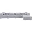 Meridian Furniture Cube Grey Durable Linen Modular Sectional