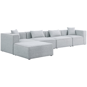 Meridian Furniture Cube Grey Durable Linen Modular Sectional