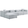 Meridian Furniture Cube Grey Durable Linen Modular Sectional