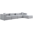 Meridian Furniture Cube Grey Durable Linen Modular Sectional