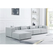 Meridian Furniture Cube Grey Durable Linen Modular Sectional