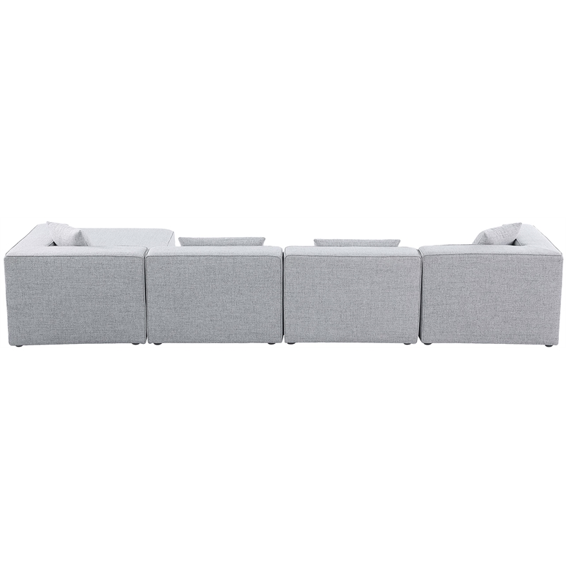 Meridian Furniture Cube Grey Durable Linen Modular Sectional