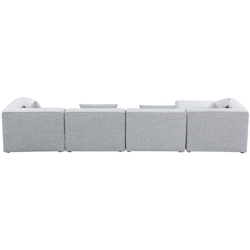 Meridian Furniture Cube Grey Durable Linen Modular Sectional