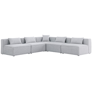 Meridian Furniture Cube Grey Durable Linen Modular Sectional