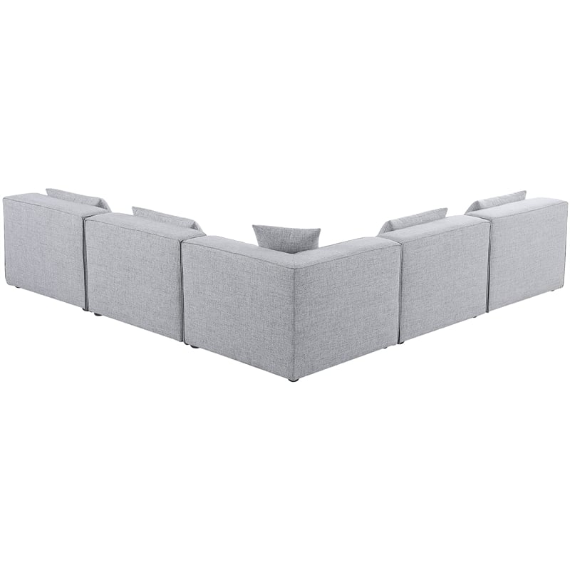 Meridian Furniture Cube Grey Durable Linen Modular Sectional
