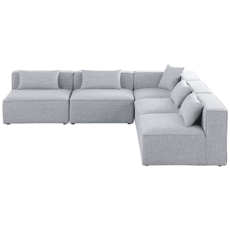 Meridian Furniture Cube Grey Durable Linen Modular Sectional