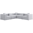 Meridian Furniture Cube Grey Durable Linen Modular Sectional