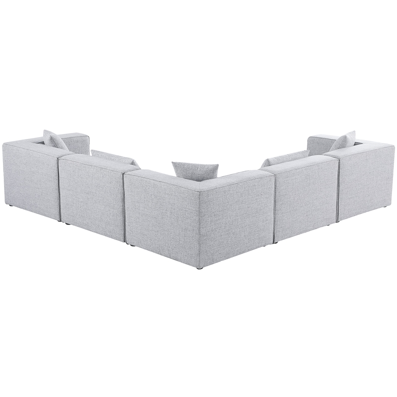 Meridian Furniture Cube Grey Durable Linen Modular Sectional