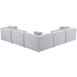 Meridian Furniture Cube Grey Durable Linen Modular Sectional