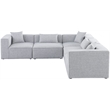 Meridian Furniture Cube Grey Durable Linen Modular Sectional