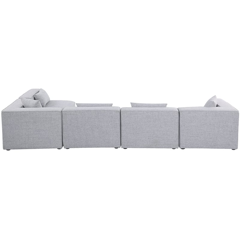 Meridian Furniture Cube Grey Durable Linen Modular Sectional