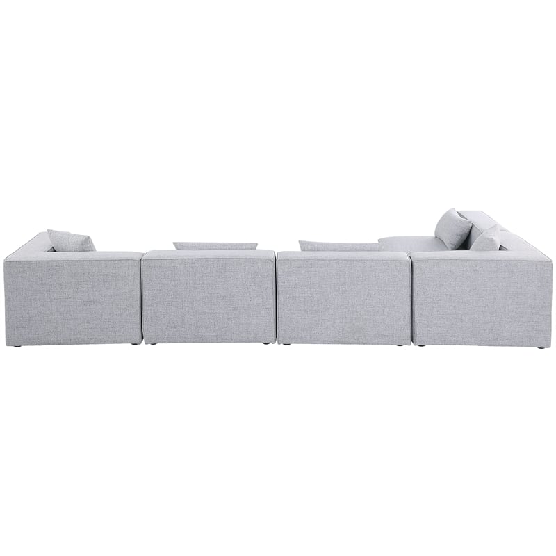 Meridian Furniture Cube Grey Durable Linen Modular Sectional