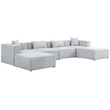 Meridian Furniture Cube Grey Durable Linen Modular Sectional