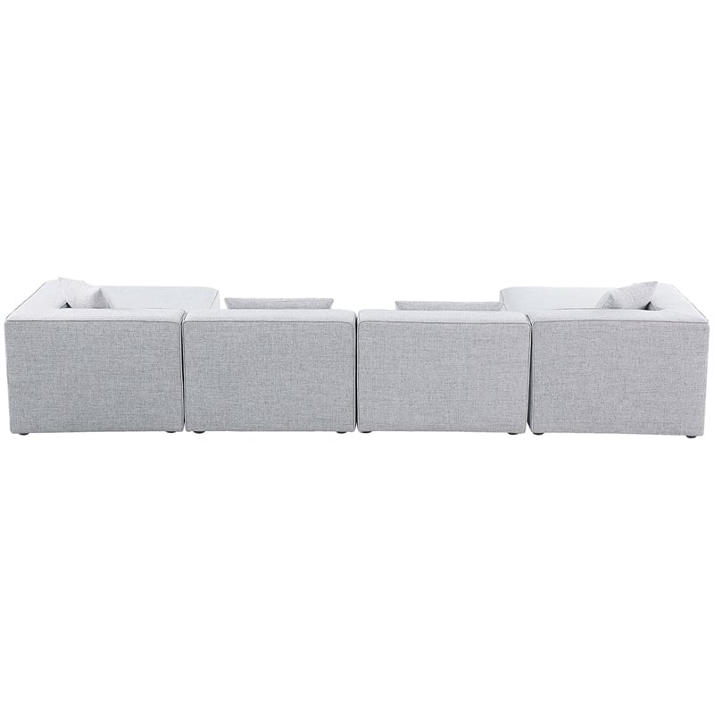 Meridian Furniture Cube Grey Durable Linen Modular Sectional